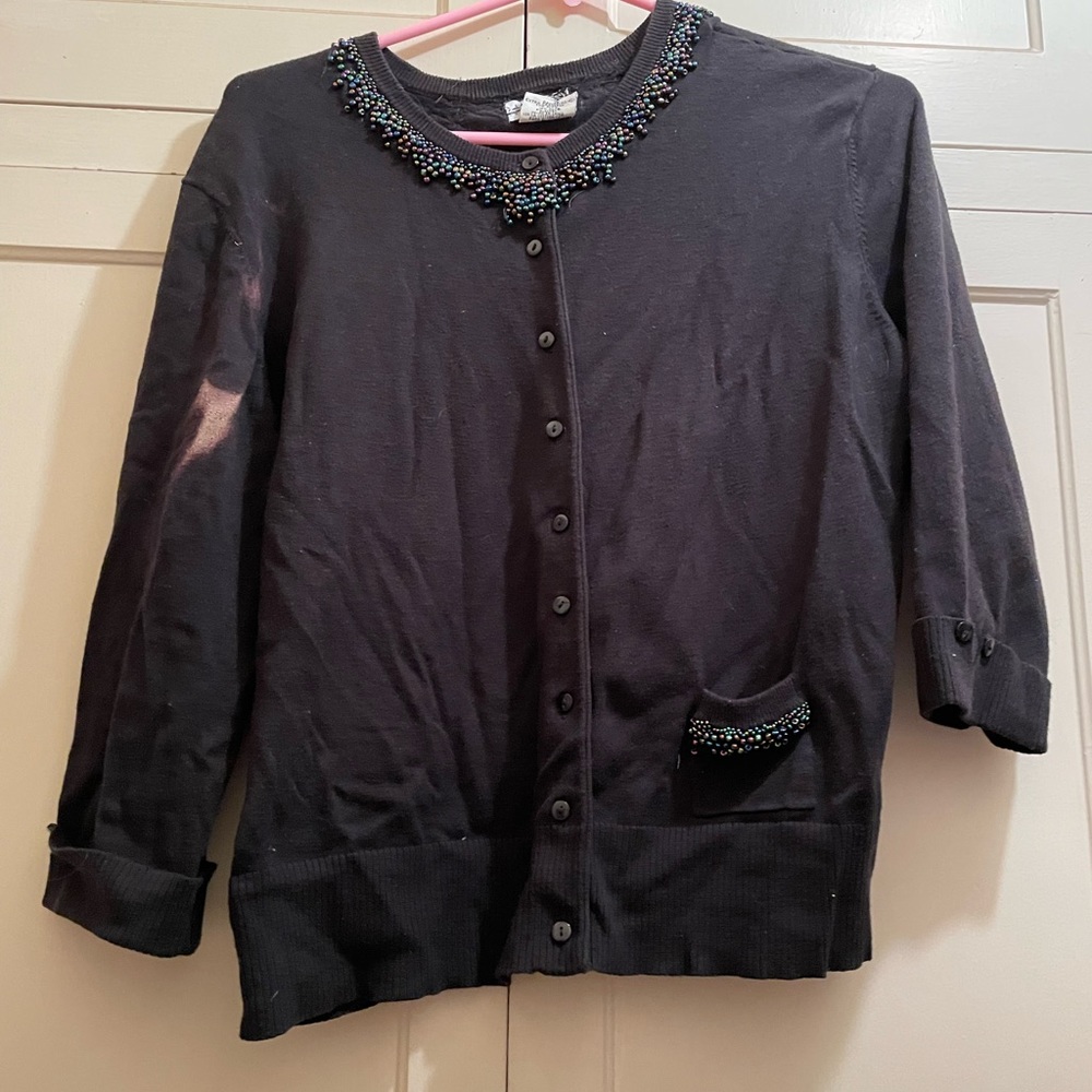 *Discolored* George Stretch beaded cardigan